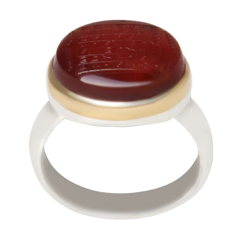 انگشتر نقره مردانه بازرگانی میلادی مدل سنگ عقیق یمانی کد AM_2289