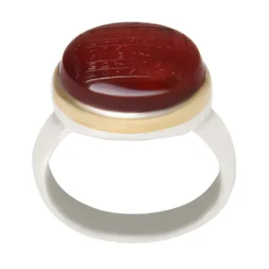 انگشتر نقره مردانه بازرگانی میلادی مدل سنگ عقیق یمانی رکاب دست ساز کد AM_2289