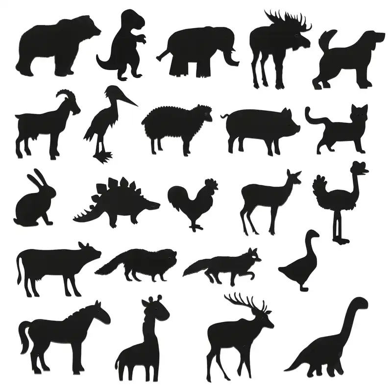 استیکر چوبی چوب آرا طرح حیوانات مدل C500 بسته 23 عددی