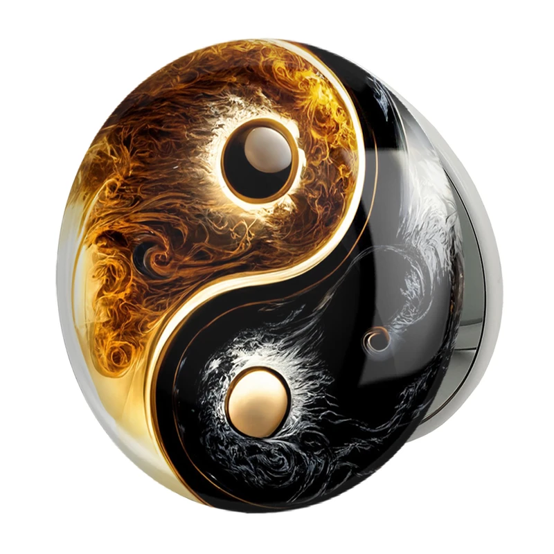 آینه جیبی خندالو طرح یین و یانگ مدل تاشو کد 30520