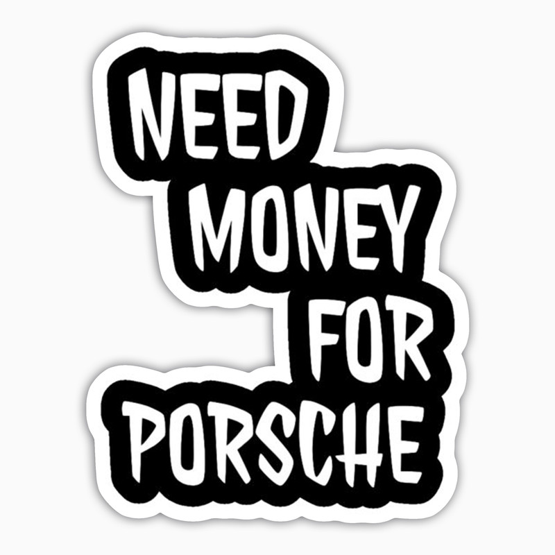 استیکر لپ تاپ و موبایل بووم طرح متن مدل Need Money For Porsche کد SM45 