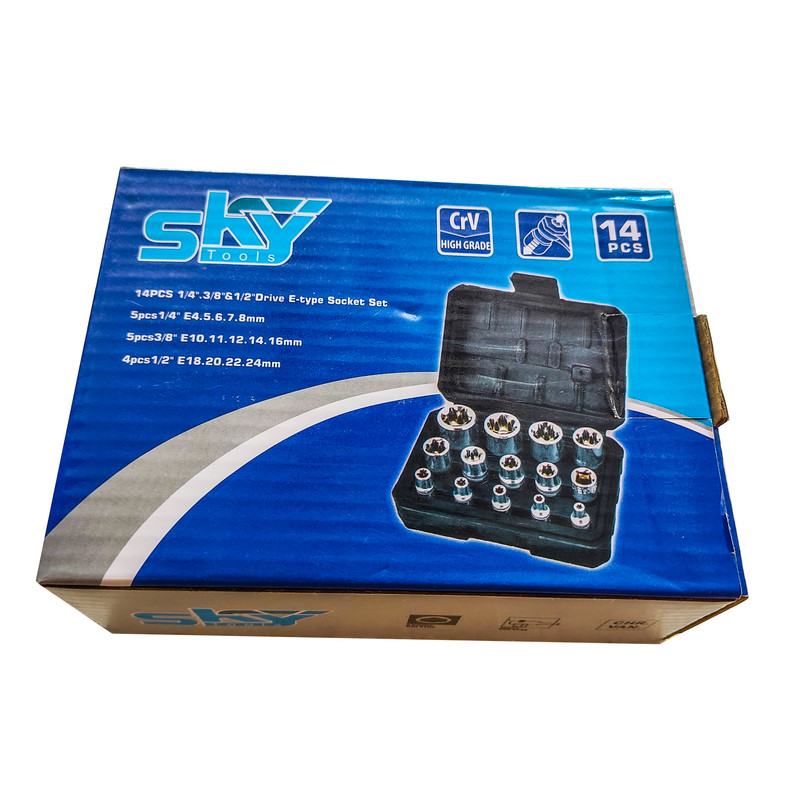 آچار بکس ستاره ای اسکای مدل CR - V 3961مجموعه 14 عددی