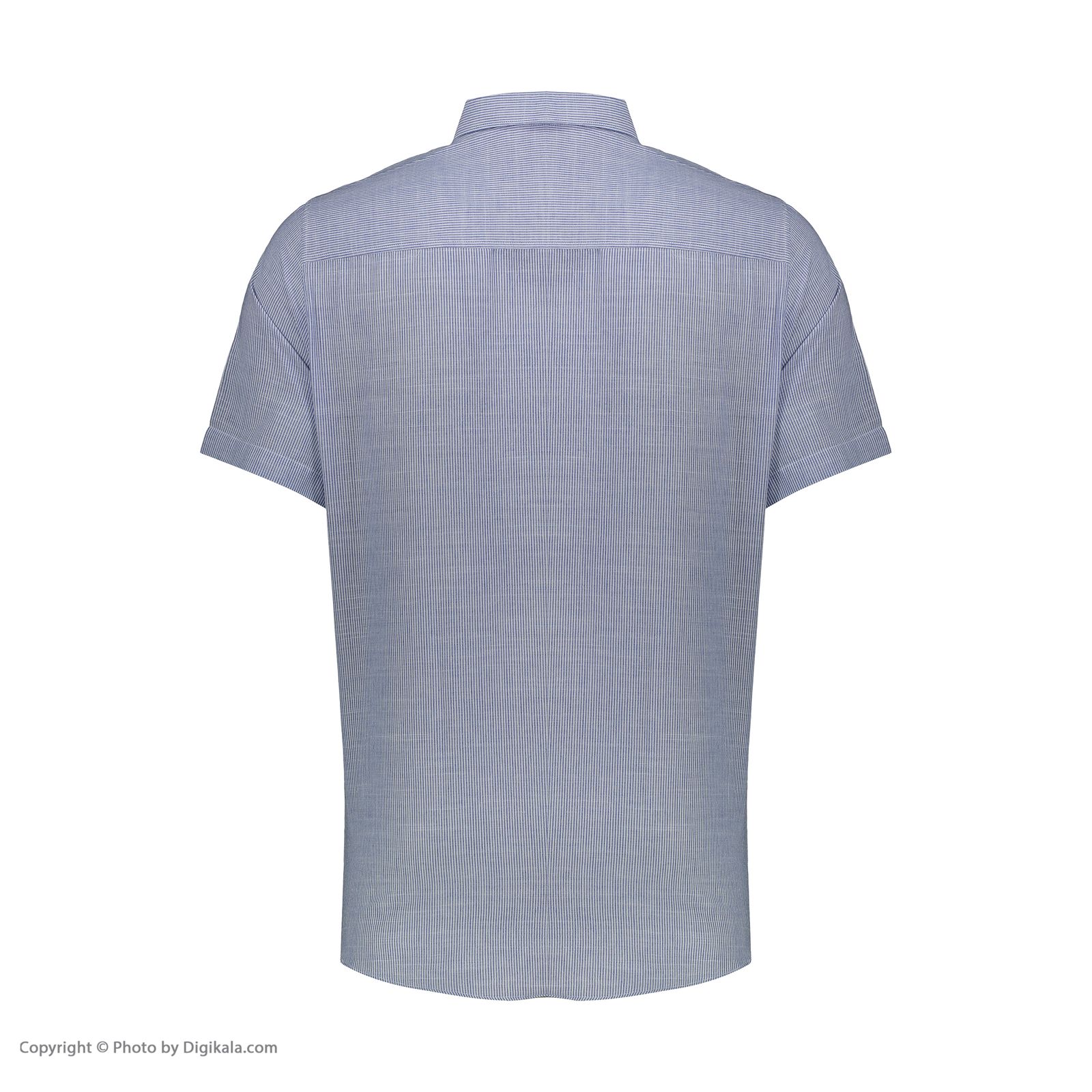 پیراهن آستین کوتاه مردانه ان سی نو مدل لان رنگ آبی -  - 4