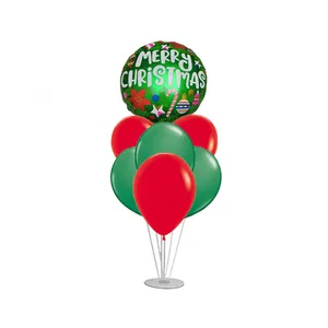 بادکنک سورتک مدل کریسمس کد 01 مجموعه 8 عددی به همراه استند بادکنک