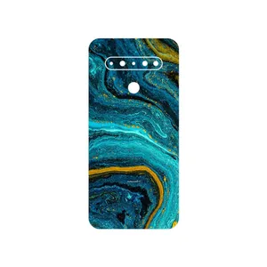MAHOOT Turquoise marblewith golden streaks Cover Sticker for LG K61
