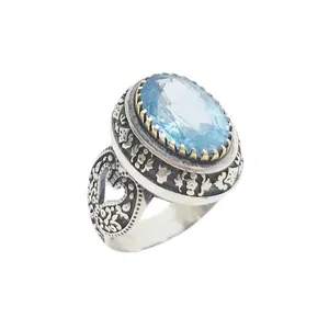 انگشتر نقره مردانه مدل توپاز کد 49965