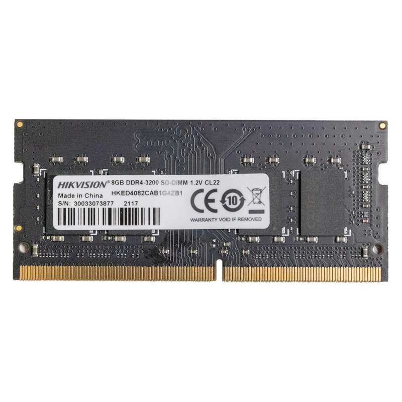 رم لپتاپ DDR4 تک کاناله 3200 مگاهرتز CL22 هایک ویژن مدل HKED4082CAB1G4ZB1ظرفیت هشت گیگابایت رم لپتاپ DDR4 تک کاناله 3200 مگاهرتز CL22 هایک ویژن مدل HKED4082CAB1G4ZB1ظرفیت هشت گیگابایت