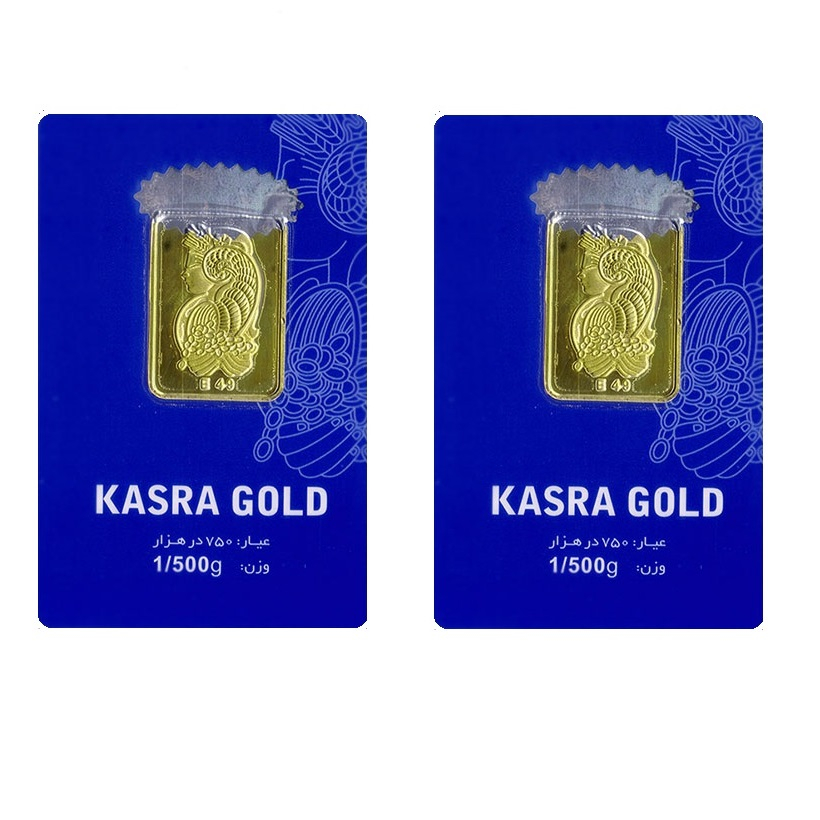 طلا گرمی 18 عیار گالری طلای نجفپور مدل K-2.400  بسته دو عددی