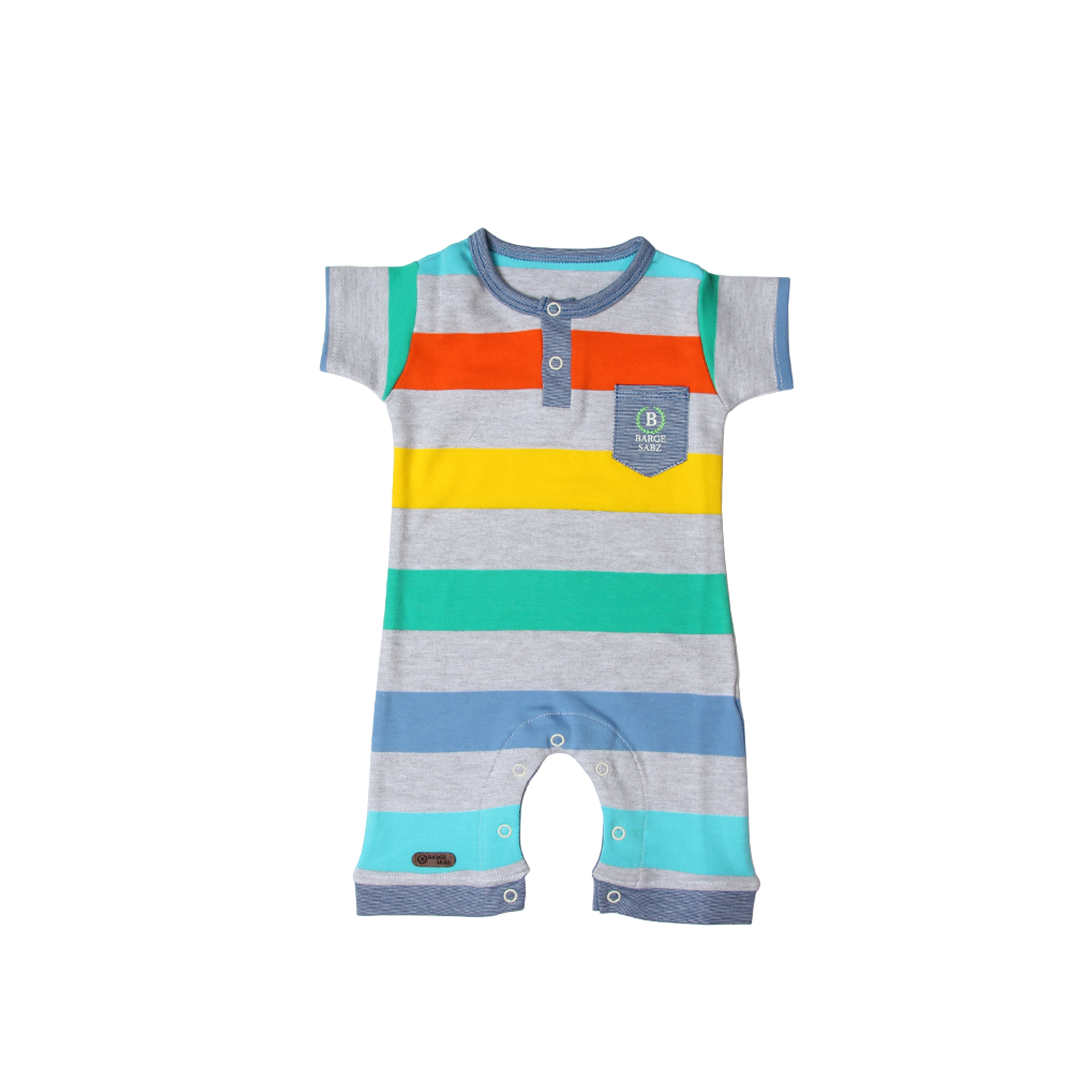 سرهمی نوزادی برگ سبز مدل راه راه