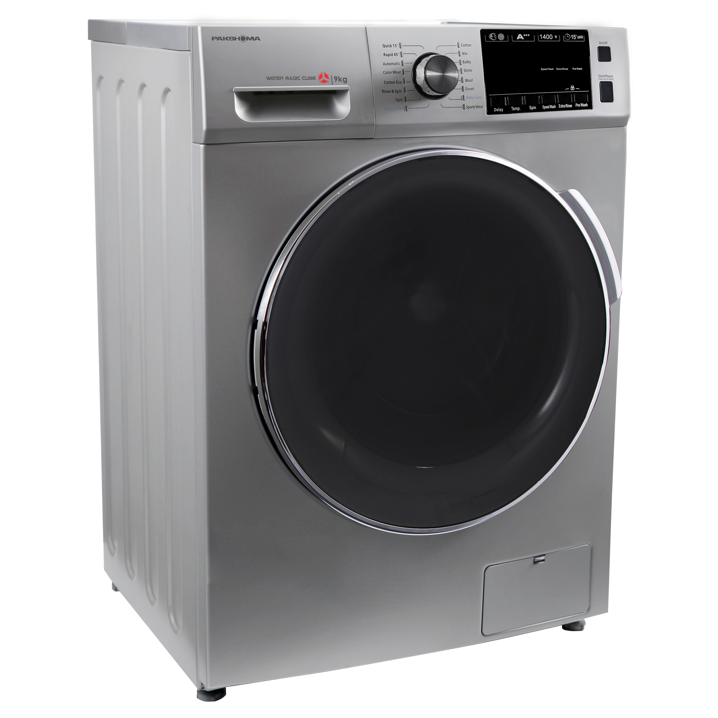 ماشین لباسشویی پاکشوما مدل TFU - 93433 WT ظرفیت 9 کیلوگرم