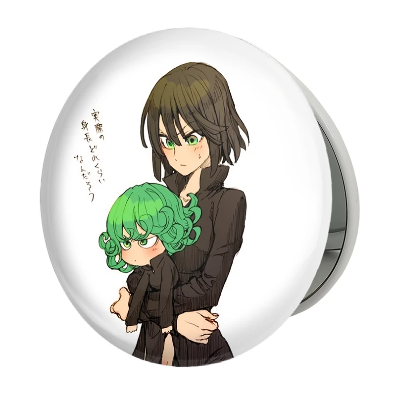 آینه جیبی خندالو طرح فوبوکی و تاتسوماکی انیمه مرد تک مشتی One Punch Man مدل تاشو کد 11372 