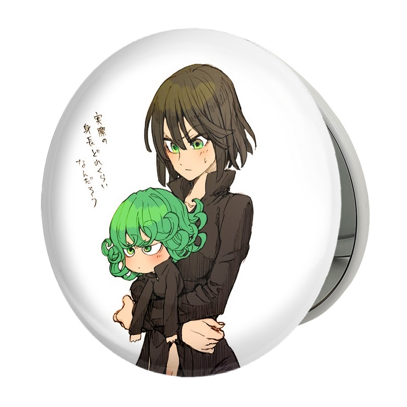 آینه جیبی خندالو طرح فوبوکی و تاتسوماکی انیمه مرد تک مشتی One Punch Man مدل تاشو کد 11372 