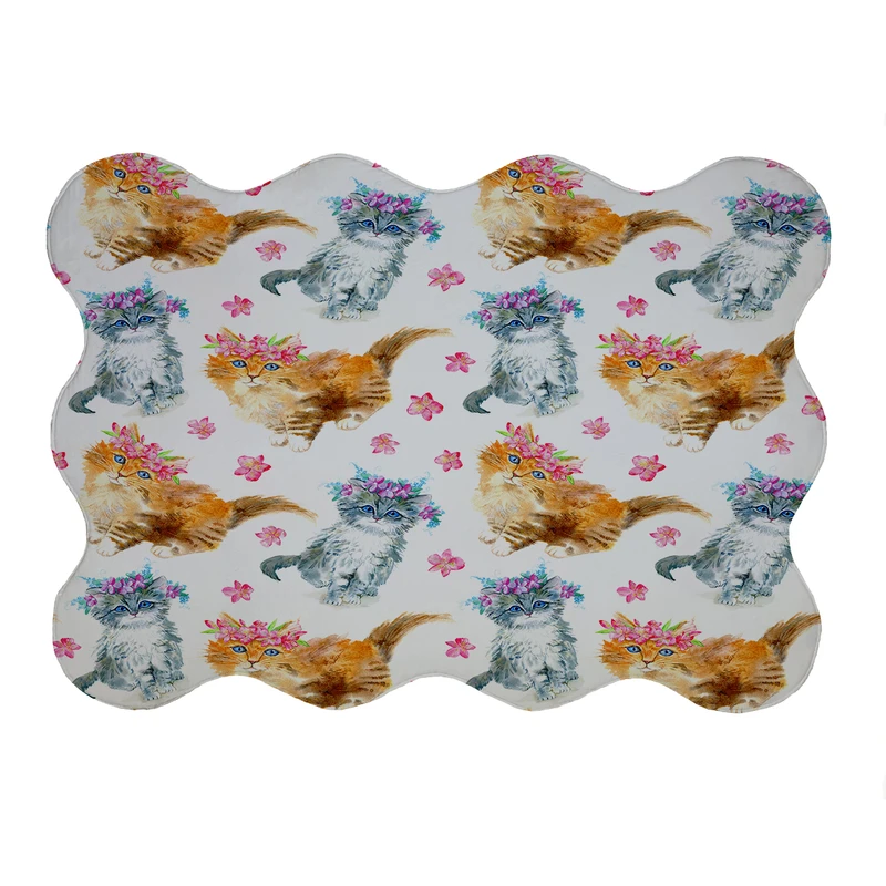 پادری مدل دالبر طرح گربه کد 5871 سایز 80x110 سانتی متر