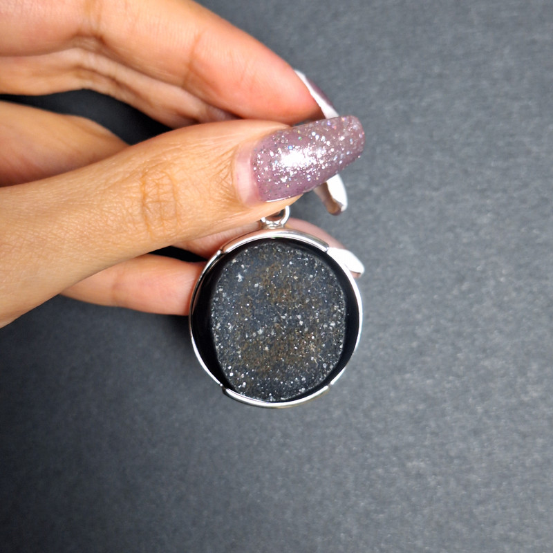 آویز گردنبند نقره زنانه عقیق دروزی مدل PiArte P02M-24