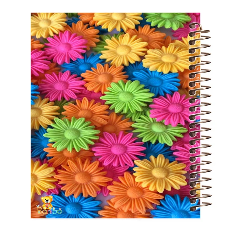 دفتر زبان 100 برگ بانیبو مدل گل های رنگی کد 163