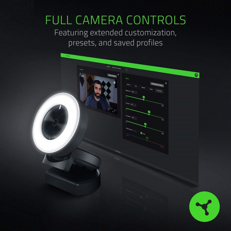 وب‌کم ریزر مدل kiyo ring light equipped broadcasting streaming