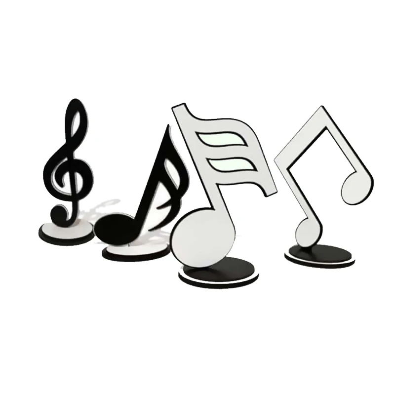 ماکت دکوری مدل فروردین طرح نت موسیقی مجموعه 4 عددی