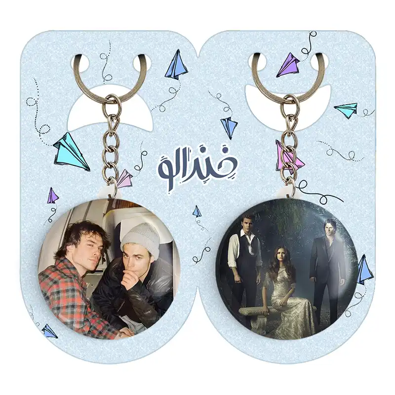 جاکلیدی خندالو مدل استفان و الینا و دیمون سالواتوره خاطرات یک خون آشام The Vampire Diaries کد 2026220266 مجموعه 2 عددی