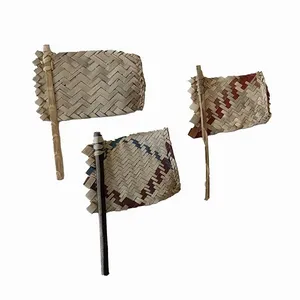 بادبزن حصیری مدل فانتزی مجموعه 3 عددی