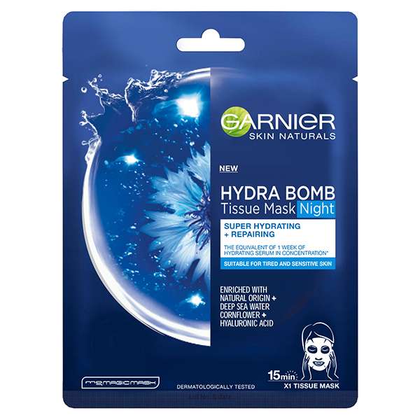 ماسک صورت گارنیه سری super hydrating+repariring مدل آب دریا و گل گندم وزن 28 گرم