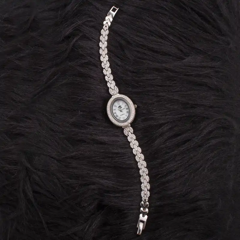 ساعت مچی عقربه ای نقره زنانه مدل AVN_W019