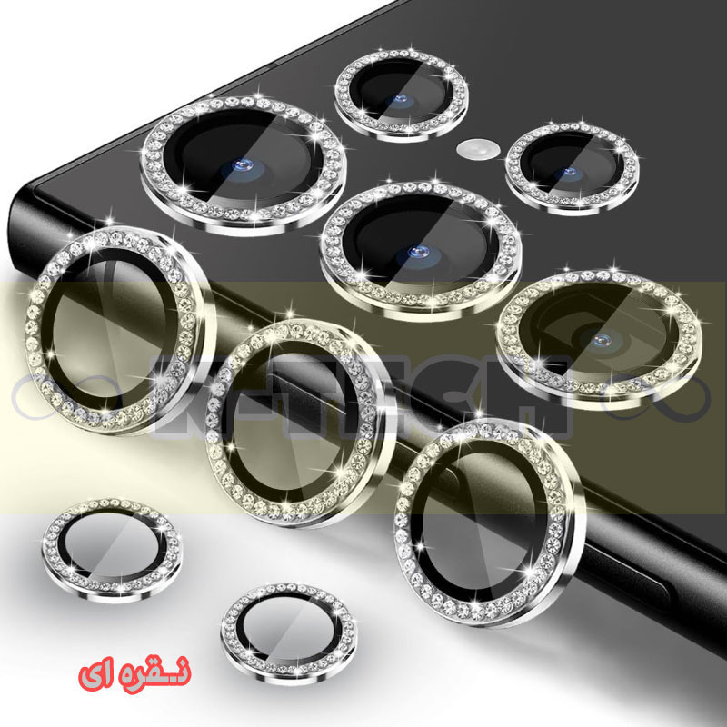 محافظ لنز دوربین انتک مدل رینگی نگین دار  مناسب برای گوشی موبایل سامسونگ Galaxy S24 Ultra 5G