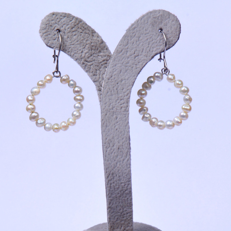 گوشواره نقره زنانه مدل مروارید کد Go07