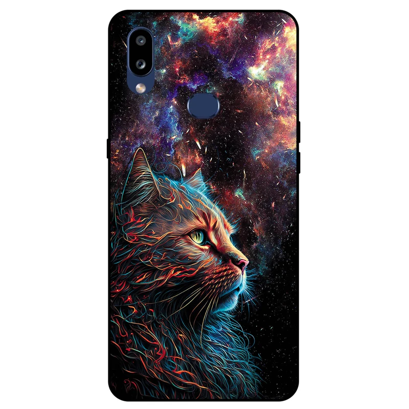 کاور مگافون طرح گربه کهکشانی مدل 4203 مناسب برای گوشی موبایل سامسونگ Galaxy A10 S         