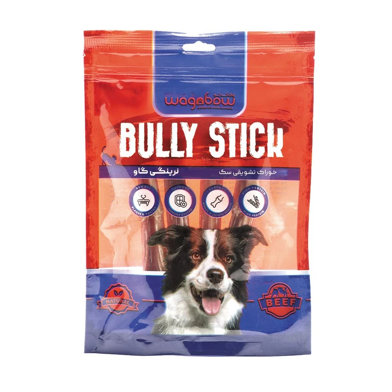 تشویقی سگ وگن بو مدل Bull Pizzle طعم گوشت گاو وزن 100 گرم