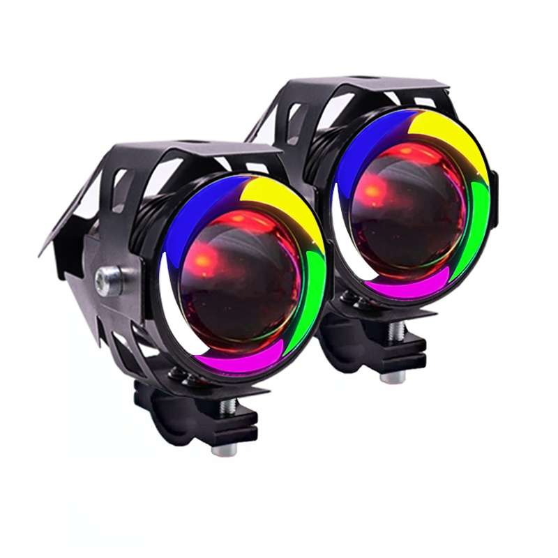 پرژکتور دی لایت دو کنتاکت خودرو مدل U7C RGB بسته دو عددی