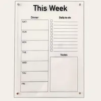 تخته وایت برد مدل پلکسی طرح پلنر هفتگی سایز 21&times;30 سانتی متر