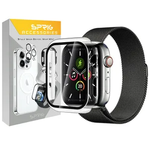 sprig Milanese Mix Guard model strap suitable for Apple watch Series 4/5/6/SE 44mm with cover