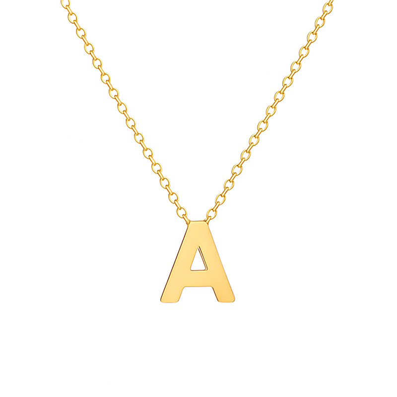 گردنبند طلا 18 عیار زنانه با طرح حلقه‌ای (فلامینگو) گالری قو طلایی مدل حرف A با فونت ساده