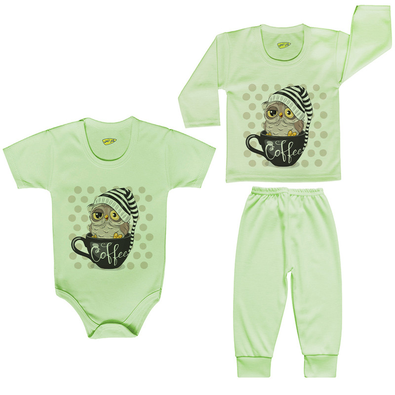 ست 3 تکه لباس نوزادی کارانس مدل PRSG-3173