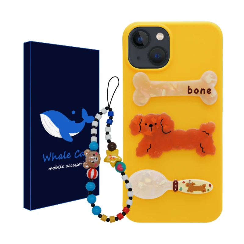 کاور وال کیس مدل Dog Bone مناسب برای گوشی موبایل اپل iPhone 13 / 14 / 15 به همراه آویز