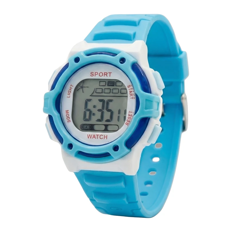 ساعت مچی دیجیتال بچگانه مدل اسپرت تک زمانه بند سیلیکونی کرنومتر دار کد ۲