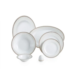 سرویس غذاخوری 102 پارچه چینی زرین ایران سری ایتالیا اف مدل Riva درجه عالی کد 51