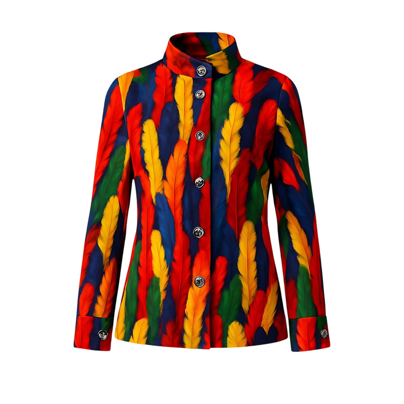 شومیز آستین بلند یقه ایستاده زنانه مدل 112379