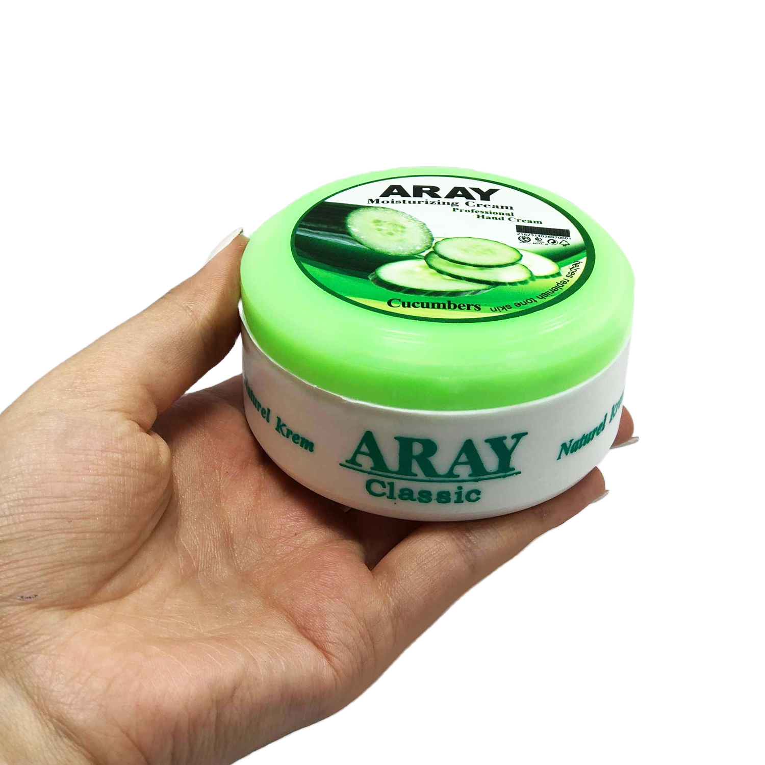 کرم مرطوب کننده دست و صورت ارای مدل خیار مناسب انواع پوست وزن 110 گرم