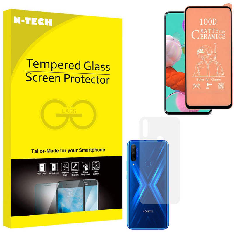  محافظ صفحه نمایش سرامیکی مات انتک مدل CRBKM-01 مناسب برای گوشی موبایل هوآوی آنر 9X به همراه محافظ پشت گوشی 