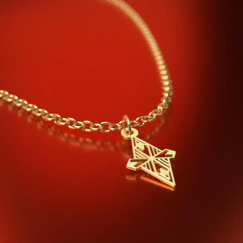 گردنبند طلا 18 عیار زنانه مدوپد مدل لوزی کد RNA10097