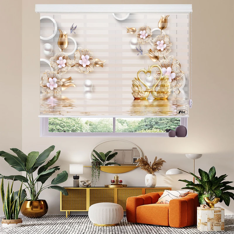 پرده زبرا زیو مدل 3D-1093 سایز 150x200 سانتی متر