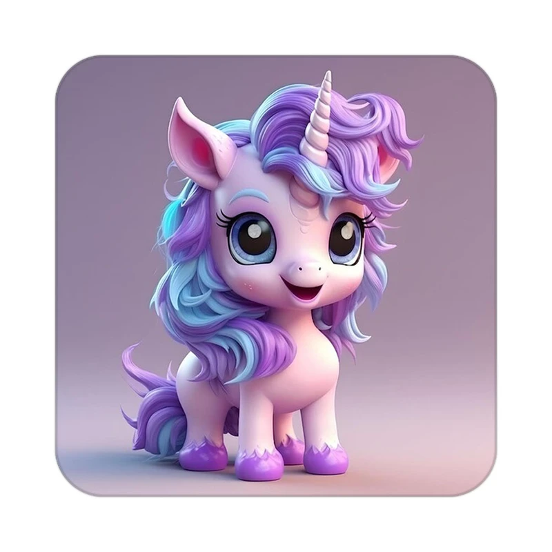 زیر لیوانی کاکتی طرح اسب تک شاخ و یونیکورن مدل mp30564