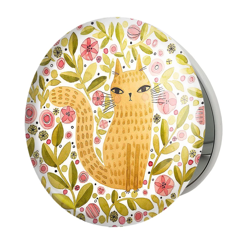 آینه جیبی خندالو طرح گربه مدل تاشو کد 5235 