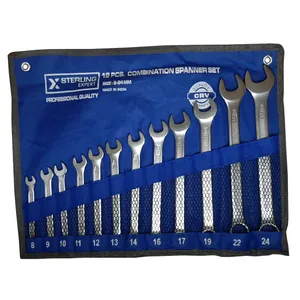 آچار یکسر تخت و یکسر رینگی استرلینگ مدل DIN-3113 مجموعه 12 عددی