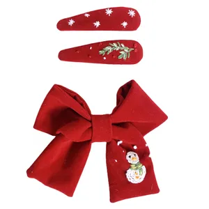 گیره مو زنانه مدل تق تقی گلدوزی شده کد 3525 بسته 3 عددی