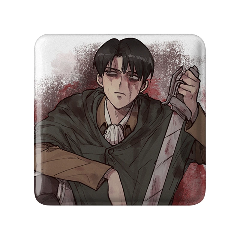 مگنت خندالو طرح لیوای انیمه اتک آن تایتان Attack on Titan  مدل مربعی کد 18604