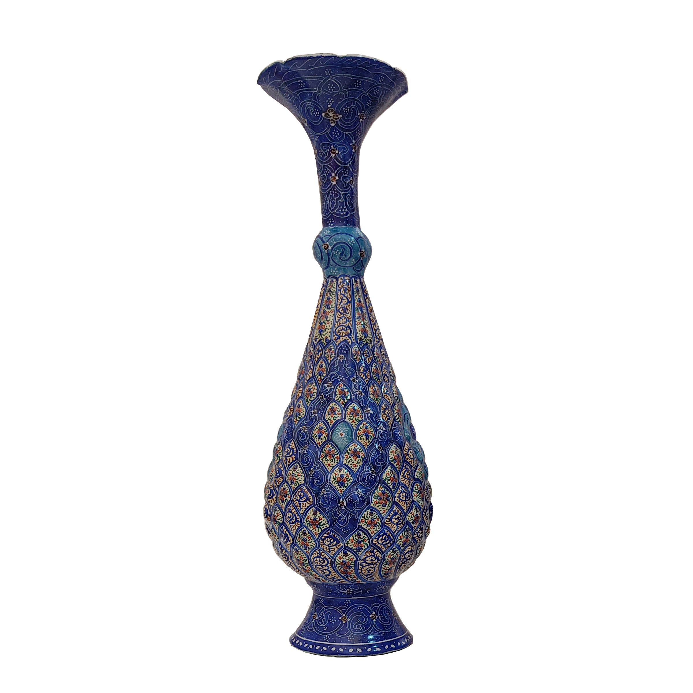 گلدان میناکاری مسی مدل اسلیمی کد 1048