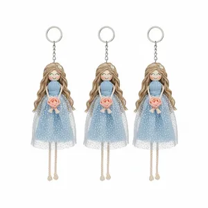 جاکلیدی دستی مدل عروسک‌ مکرومه مجموعه ۳ عددی