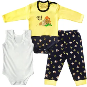 ست 3 تکه لباس نوزادی مدل گوسفند